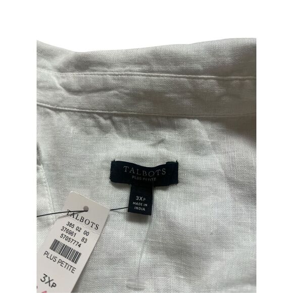Talbots sleeveless sude button linen popover dip dye sz 3X petite NWT - Picture 3 of 3